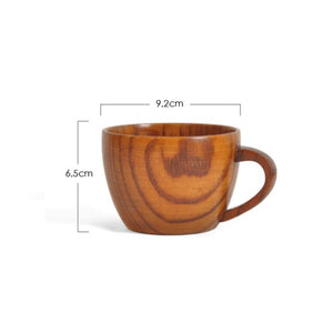 Retro With Handle Solid Wood Coffee Cup